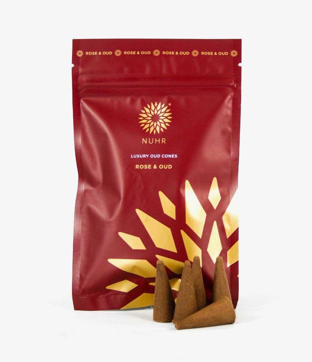 NUHR Home Signature Oud Incense Gift Set – 40 Cones + Burner (Discovery Collection)