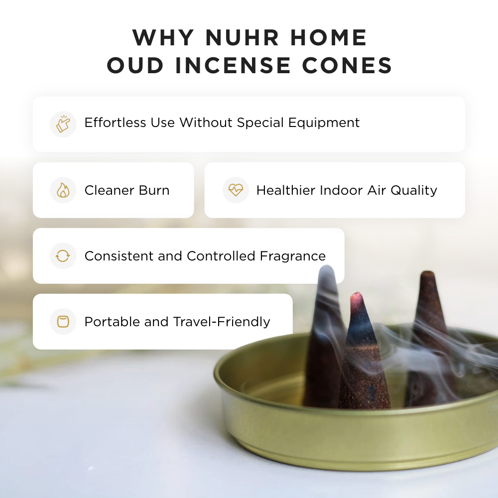 NUHR Home Luxury Oud Incense Cones – Dubai (20 Pack)