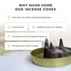 NUHR Home Luxury Oud Incense Cones – Dubai (20 Pack)