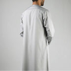 Premium Water-Resistant Omani Thobe for Men in Dust Grey