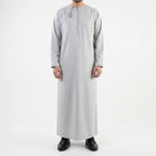 Premium Water-Resistant Omani Thobe for Men in Dust Grey