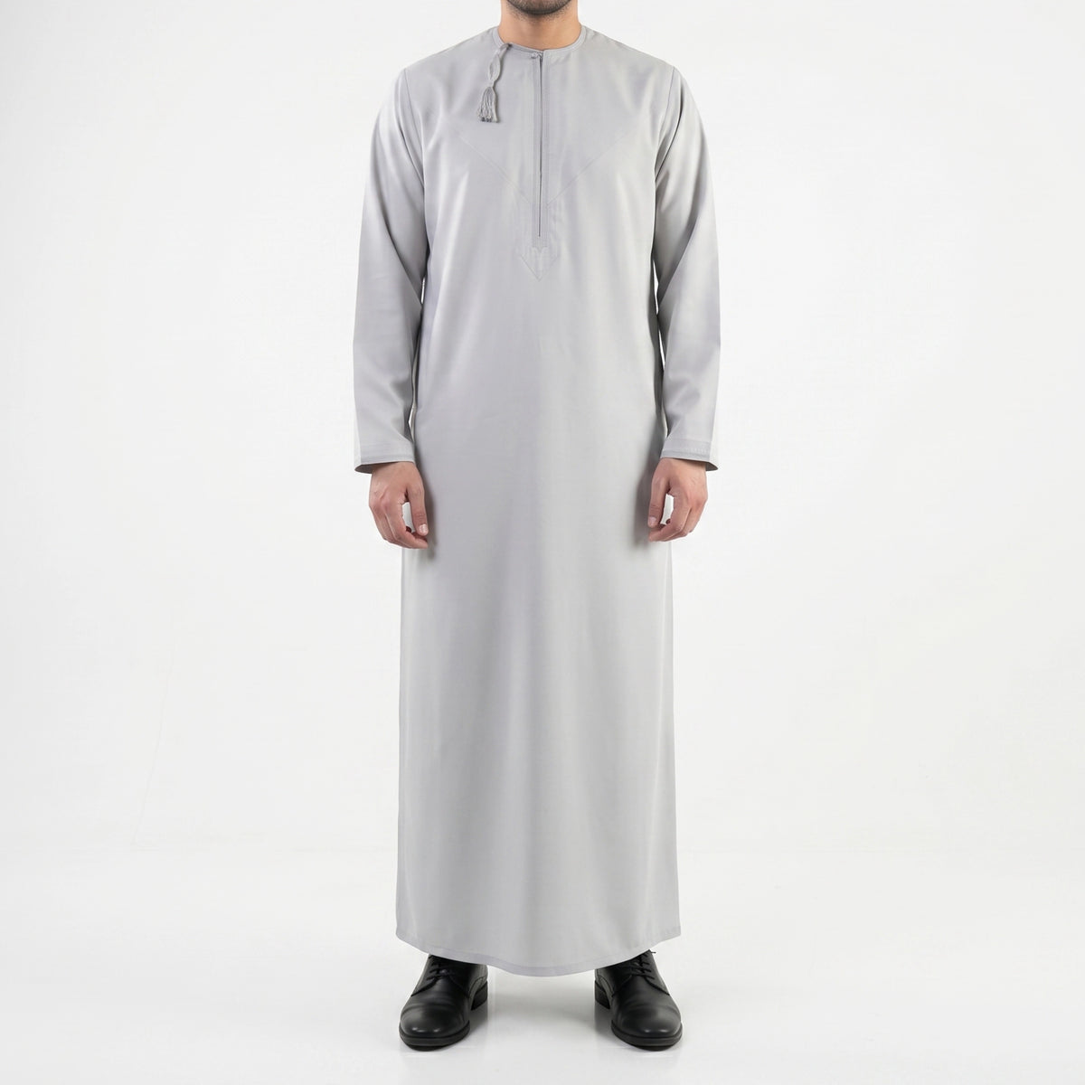 Premium Water-Resistant Omani Thobe for Men in Dust Grey