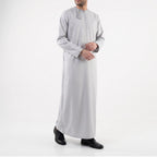 Premium Water-Resistant Omani Thobe for Men in Dust Grey