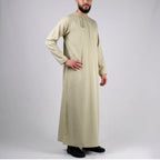 Premium  Water-Resistant Omani Thobe for Men in Olive Khaki
