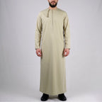 Premium  Water-Resistant Omani Thobe for Men in Olive Khaki