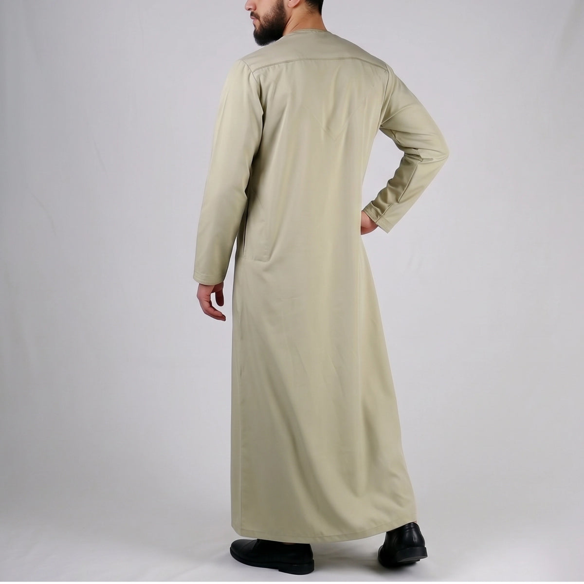 Premium  Water-Resistant Omani Thobe for Men in Olive Khaki