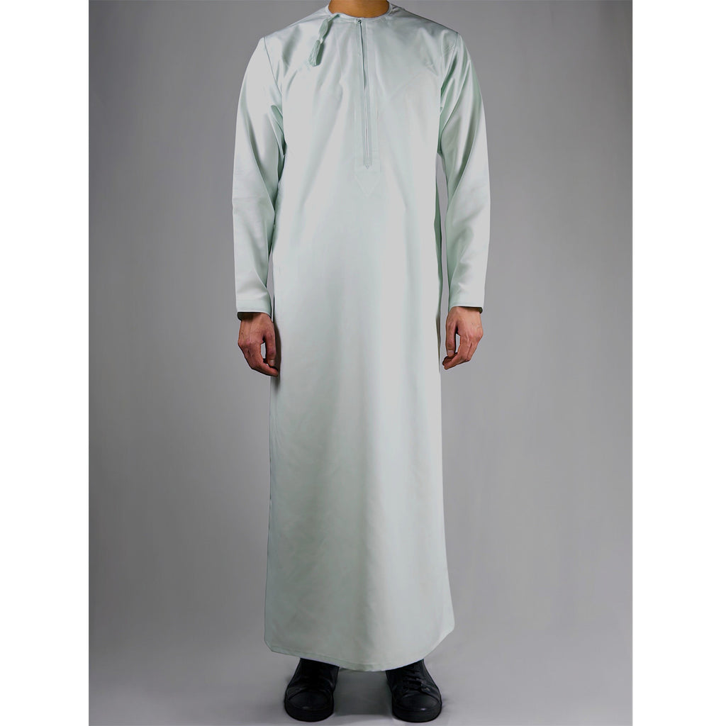 Premium  Water-Resistant Omani Thobe for Men in Pistachio Green