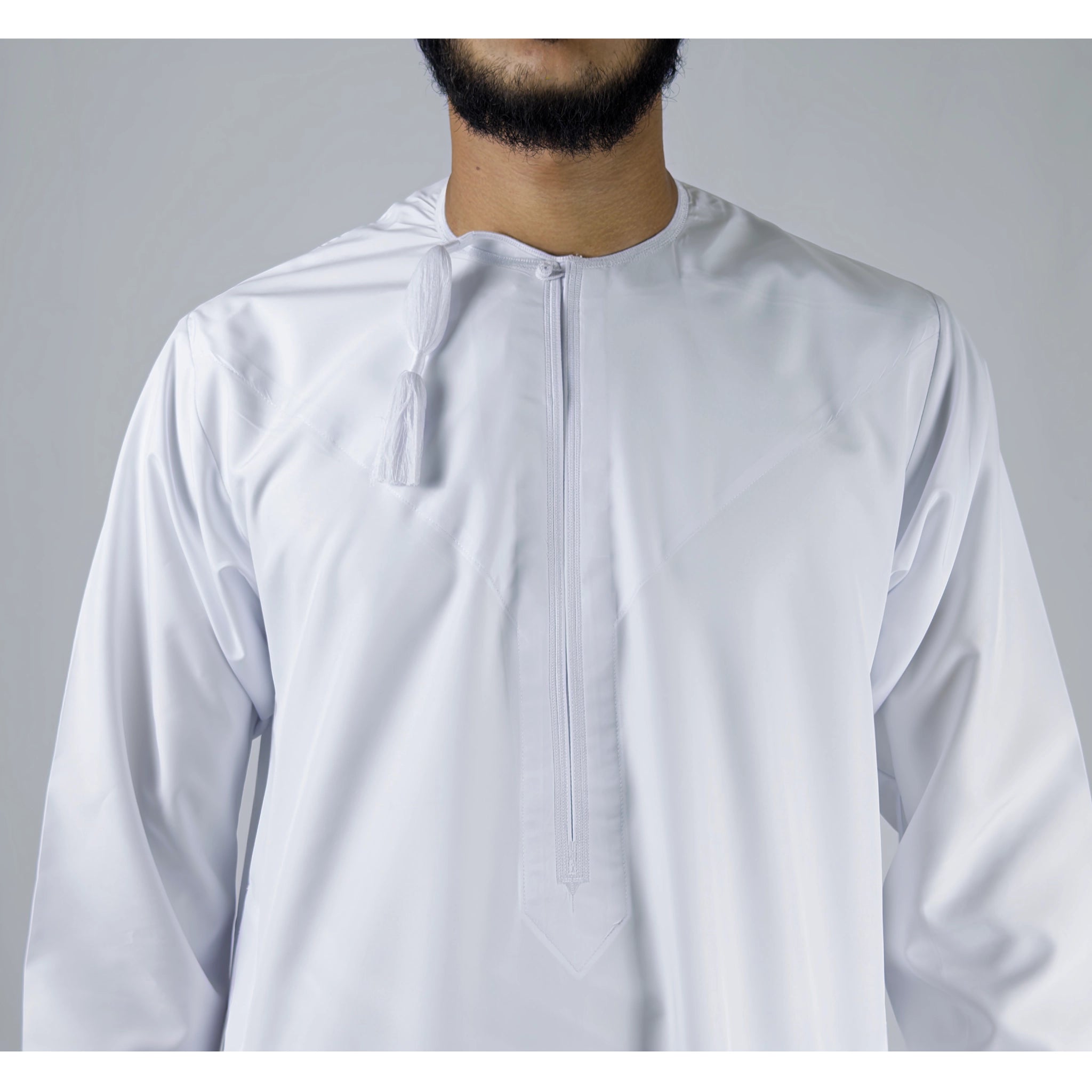 Premium Water-Resistant Boys' White Omani Thobe