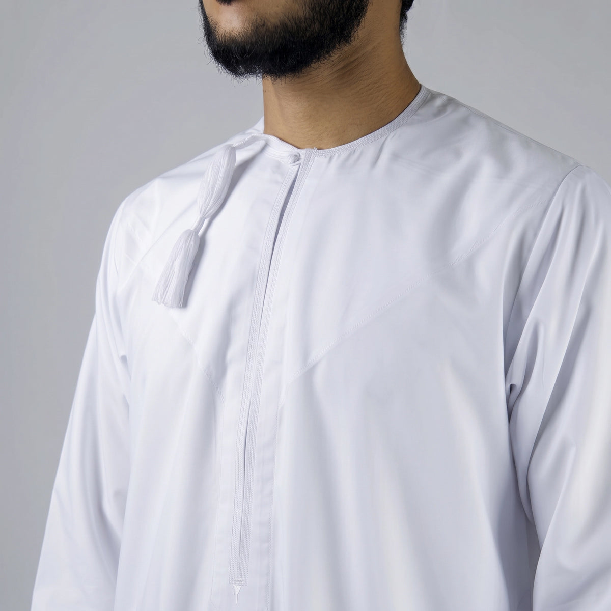 Premium Water-Resistant Omani Thobe for Men in Triple White