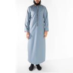 Essentials Emirati Thobe for Men in Matte Blue Grey