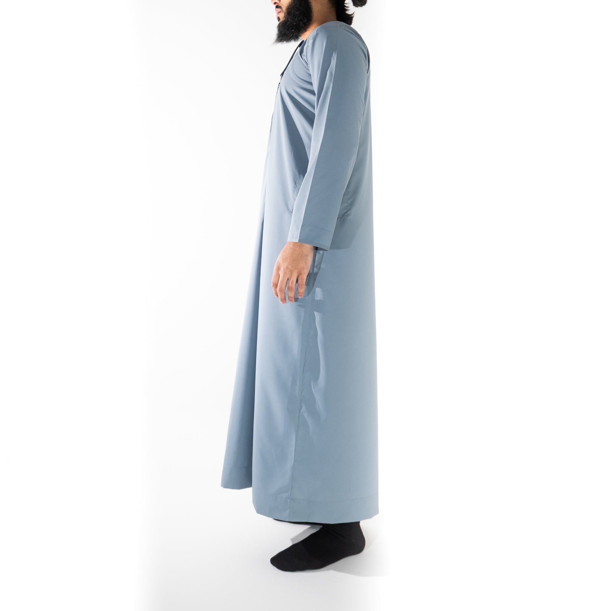 Essentials Emirati Thobe for Men in Matte Blue Grey
