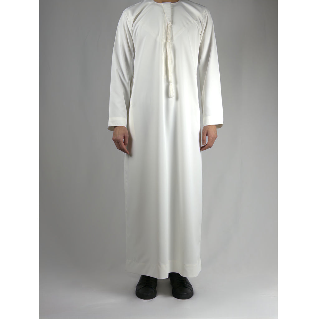Essentials Emirati Thobe for Men in Matte Ivory