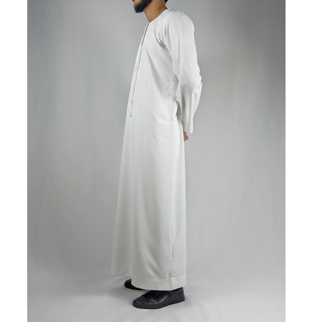 Essentials Emirati Thobe for Men in Matte Ivory