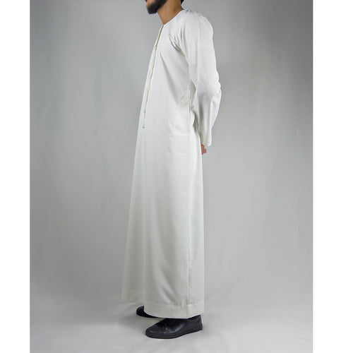 Essentials Emirati Thobe for Men in Matte Ivory