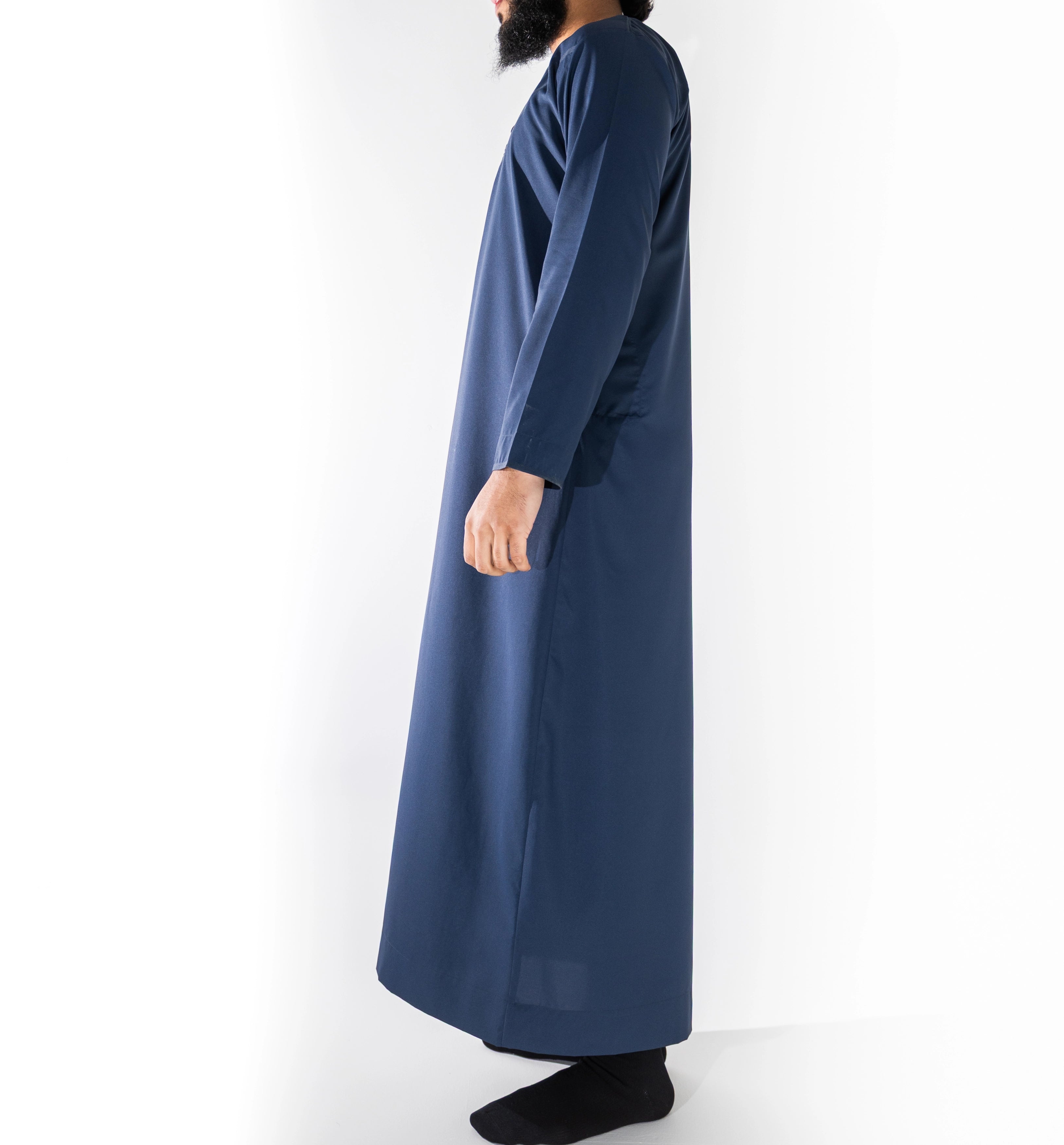 Essentials Emirati Thobe for Men in Matte Navy Blue