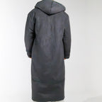 Hooded Farwa Bisht Overcoat in Stone grey