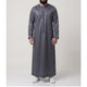 Premium Emirati Men's Thobe in Graphite Grey (Japanese YKK Zipper)