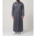 Premium Emirati Men's Thobe in Graphite Grey (Japanese YKK Zipper)