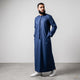 Premium Emirati Men's Thobe in Midnight Blue (Japanese YKK Zipper)