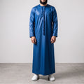 Premium Emirati Men's Thobe in Royal Blue (Japanese YKK Zipper)