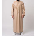 Premium Emirati Men's Thobe in Sand Beige (Japanese YKK Zipper)