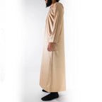 Premium Emirati Men's Thobe in Sand Beige (Japanese YKK Zipper)