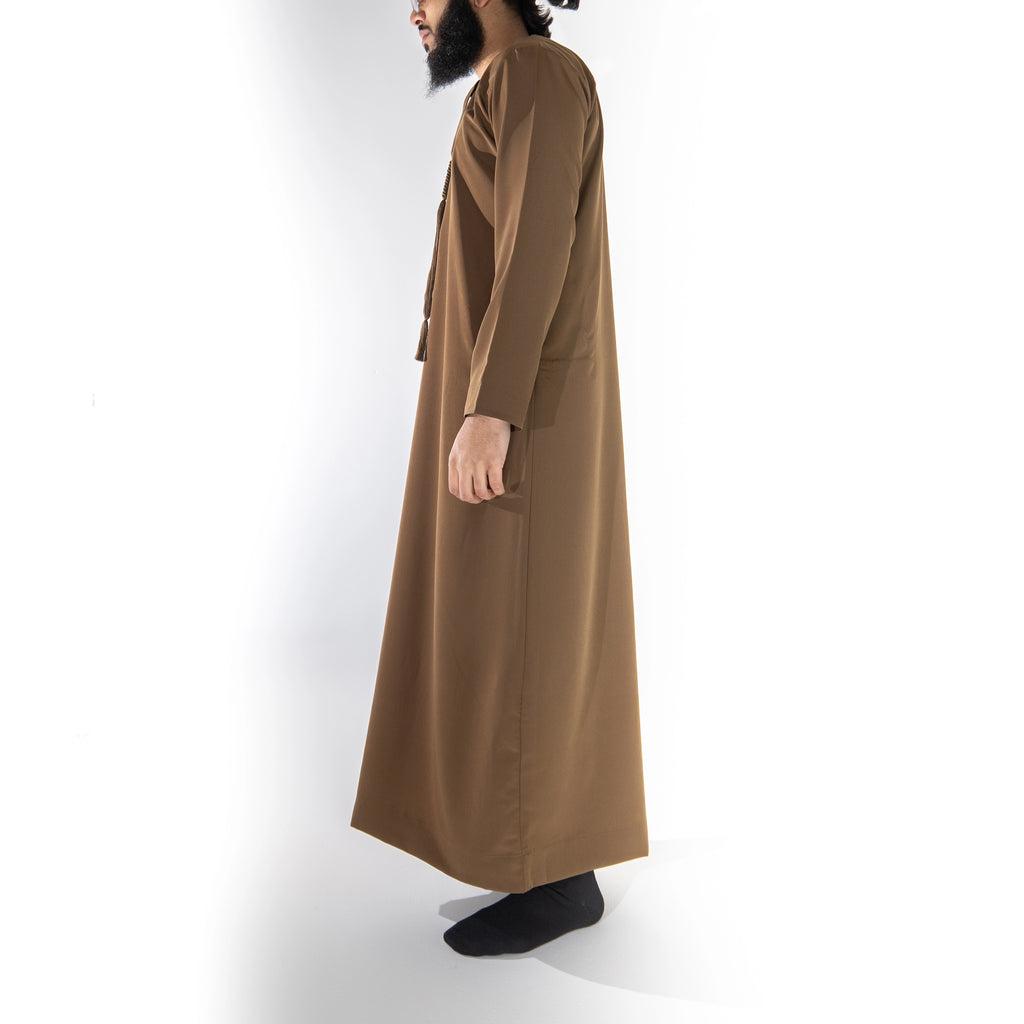 Royal Edition Luxury Emirati Thobe for Men in Chocolate Brown