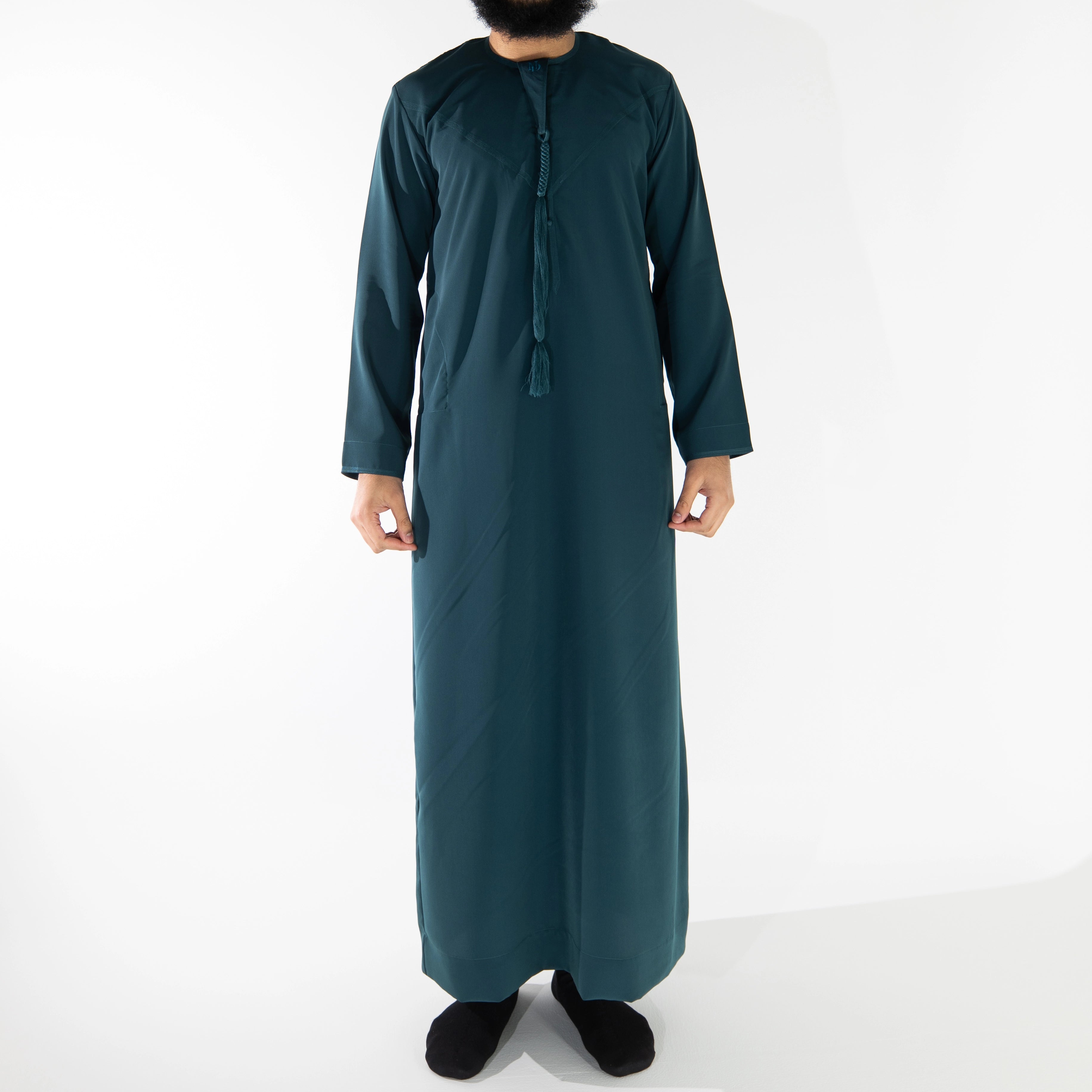 Royal Edition Luxury Emirati Thobe for Men in Deep Sea Green