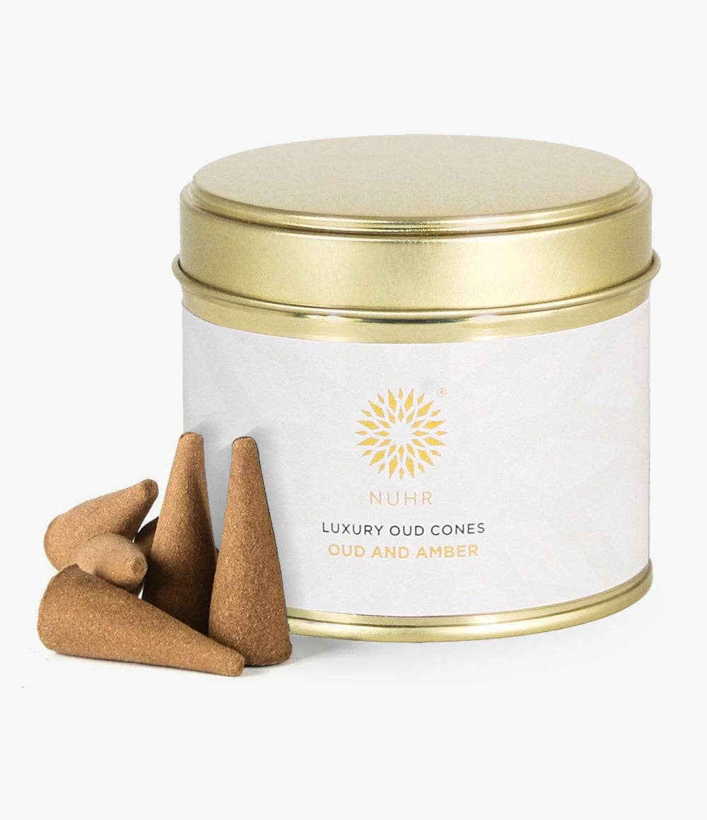 NUHR Home Luxury Oud Incense Cones – Oud & Amber (20 Pack)