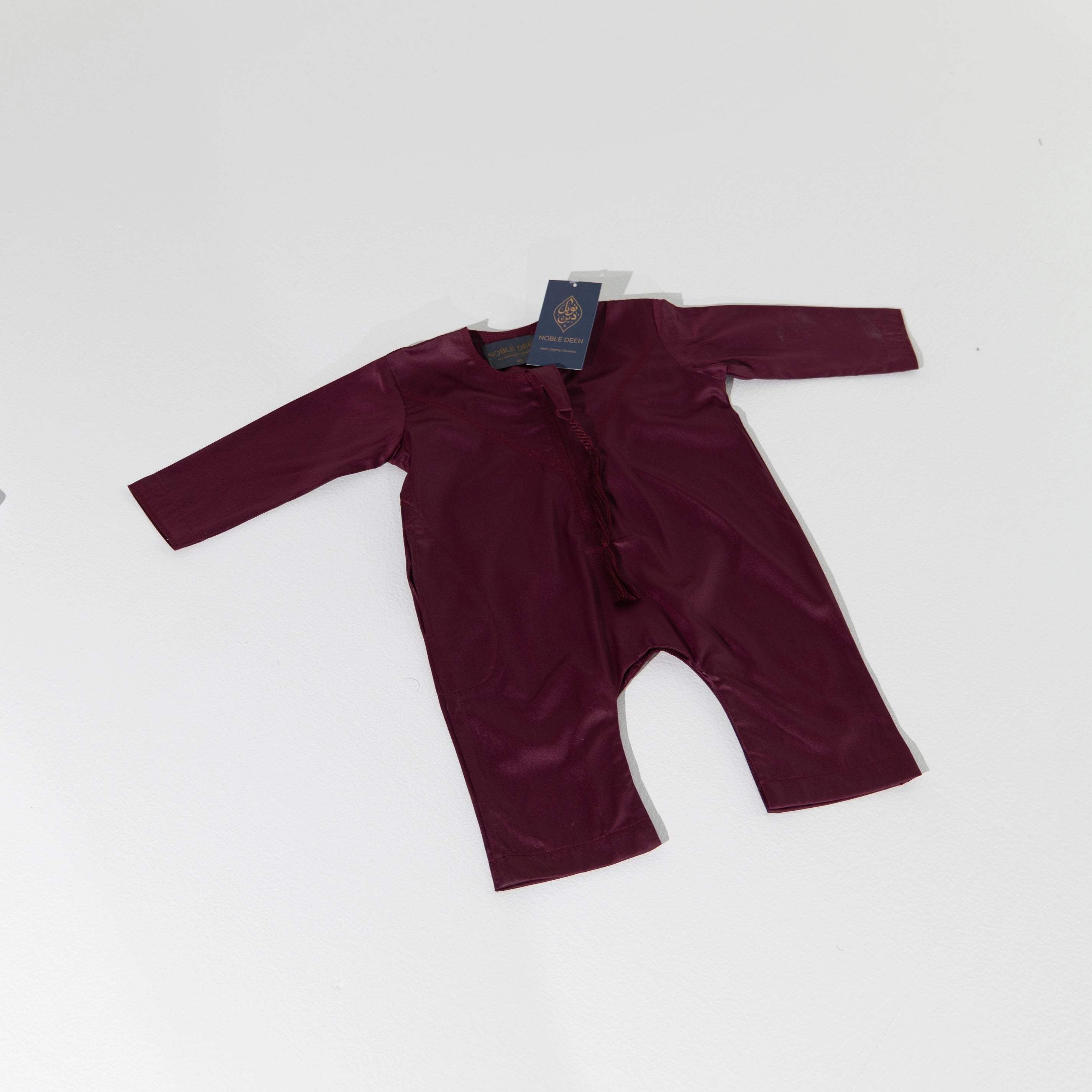 Noble Littles- Baby Thobe Romper in Dark Burgundy