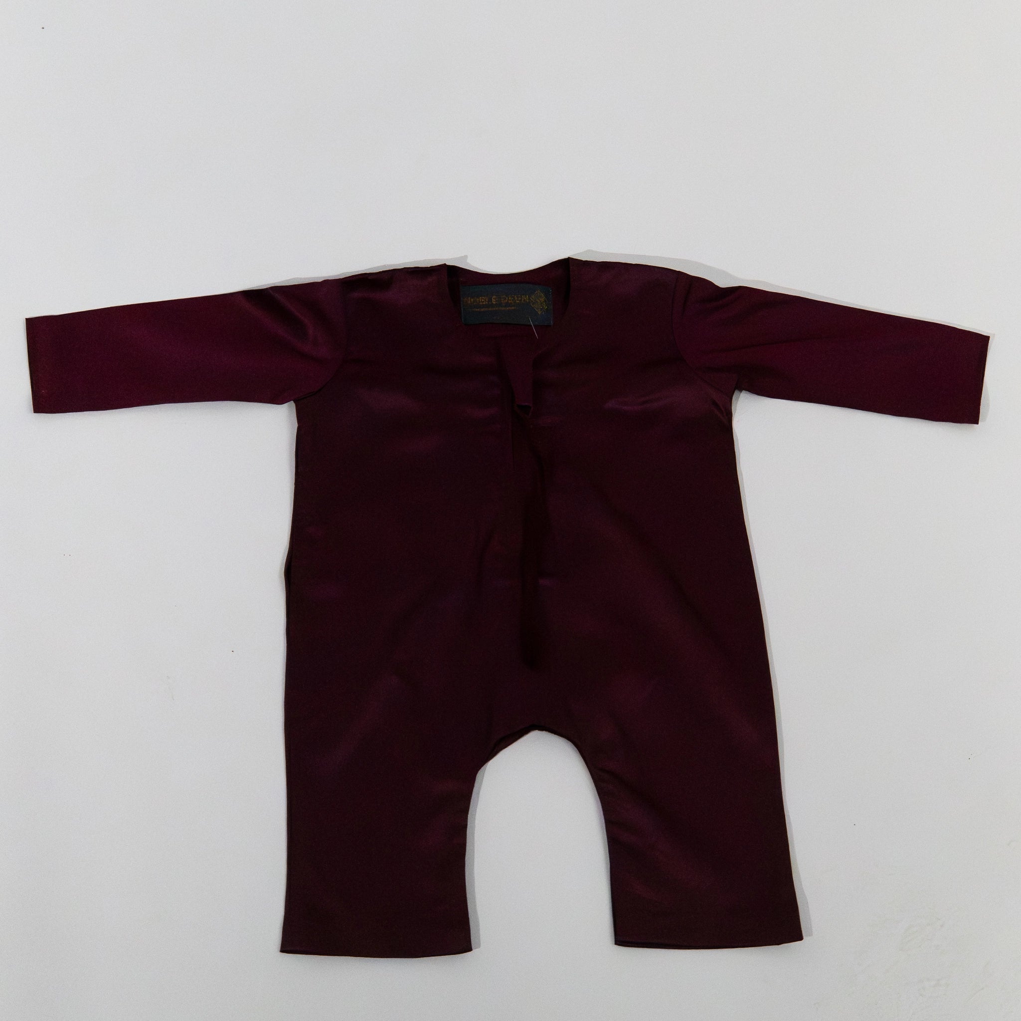 Noble Littles- Baby Thobe Romper in Dark Burgundy