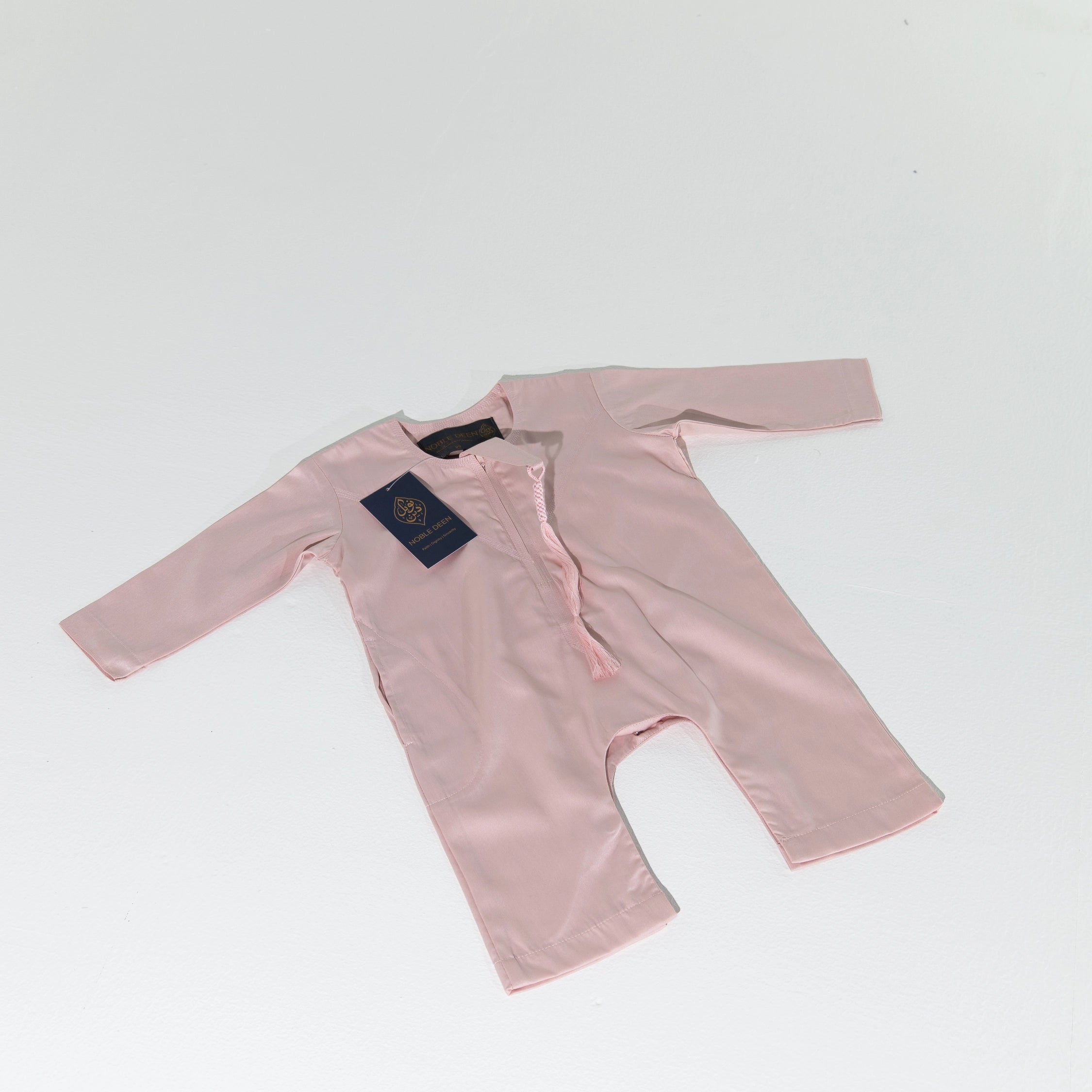 Noble Littles- Baby Thobe Romper in Desert Pink