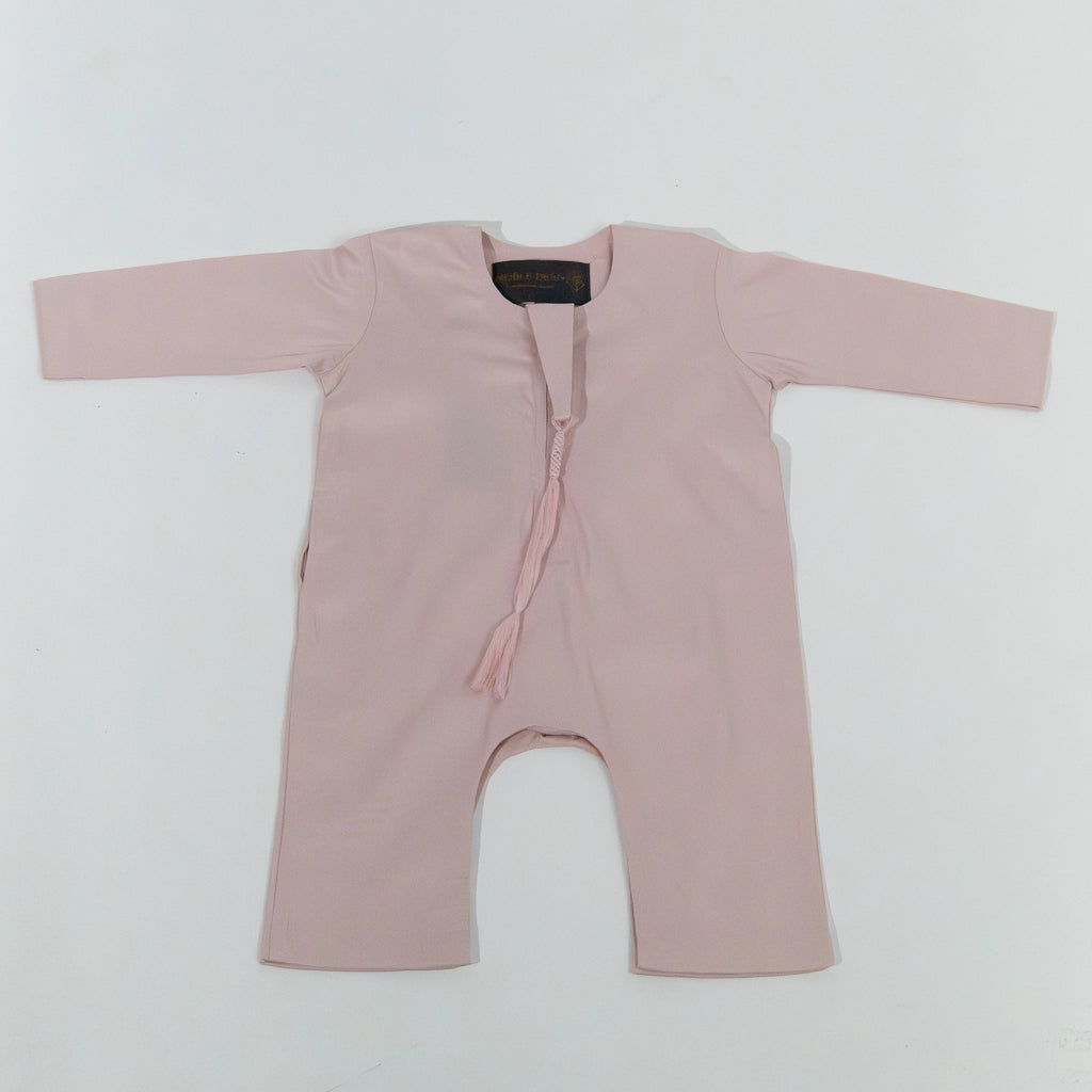 Noble Littles- Baby Thobe Romper in Desert Pink