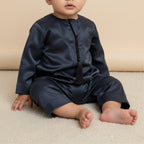 Noble Littles- Baby Thobe Romper in Graphite Grey