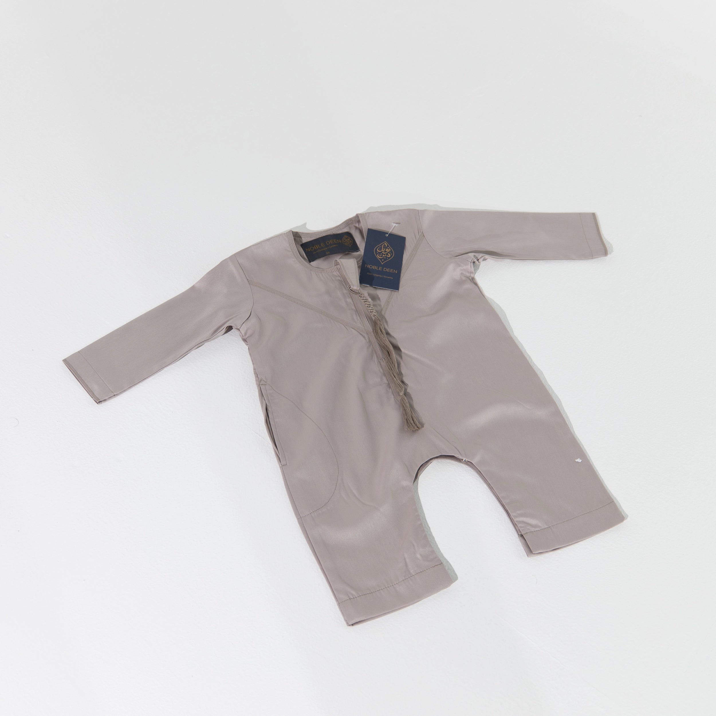 Noble Littles- Baby Thobe Romper in Khaki Beige