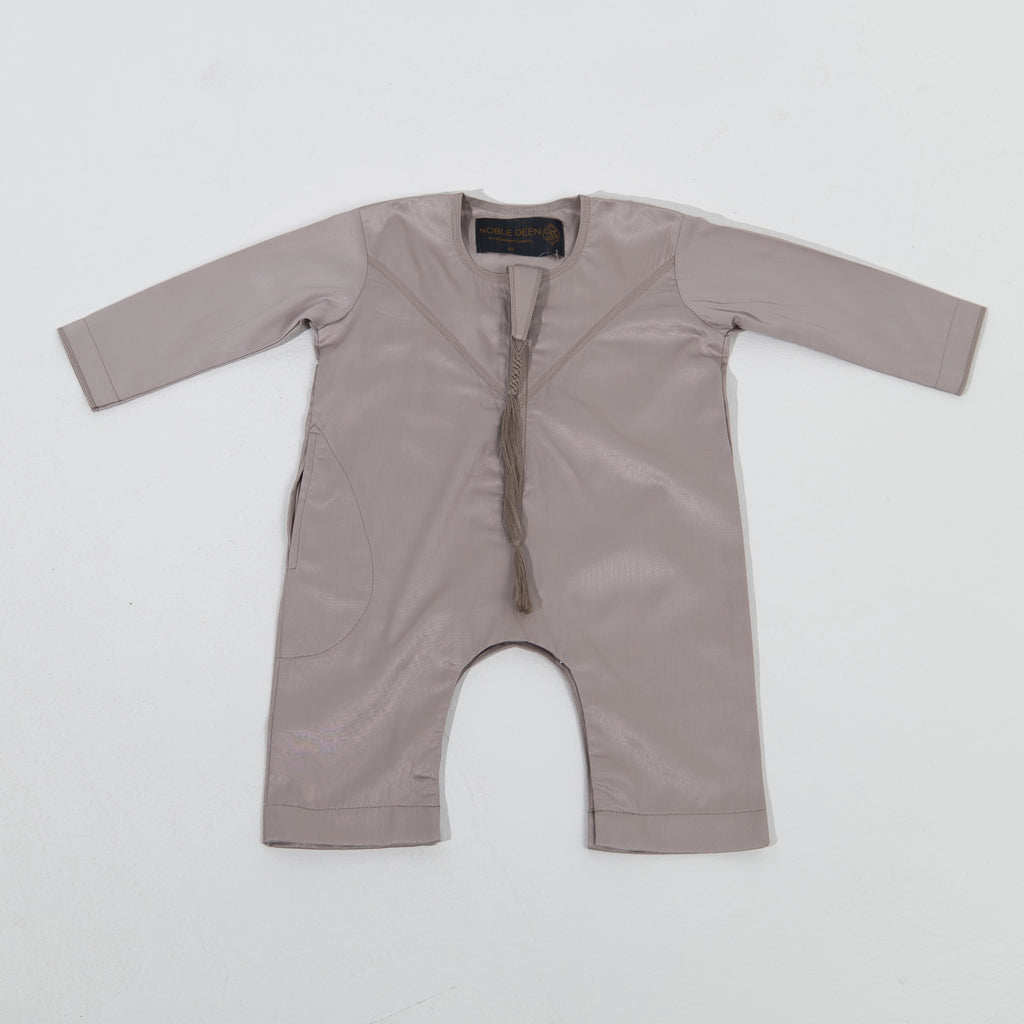 Noble Littles- Baby Thobe Romper in Khaki Beige
