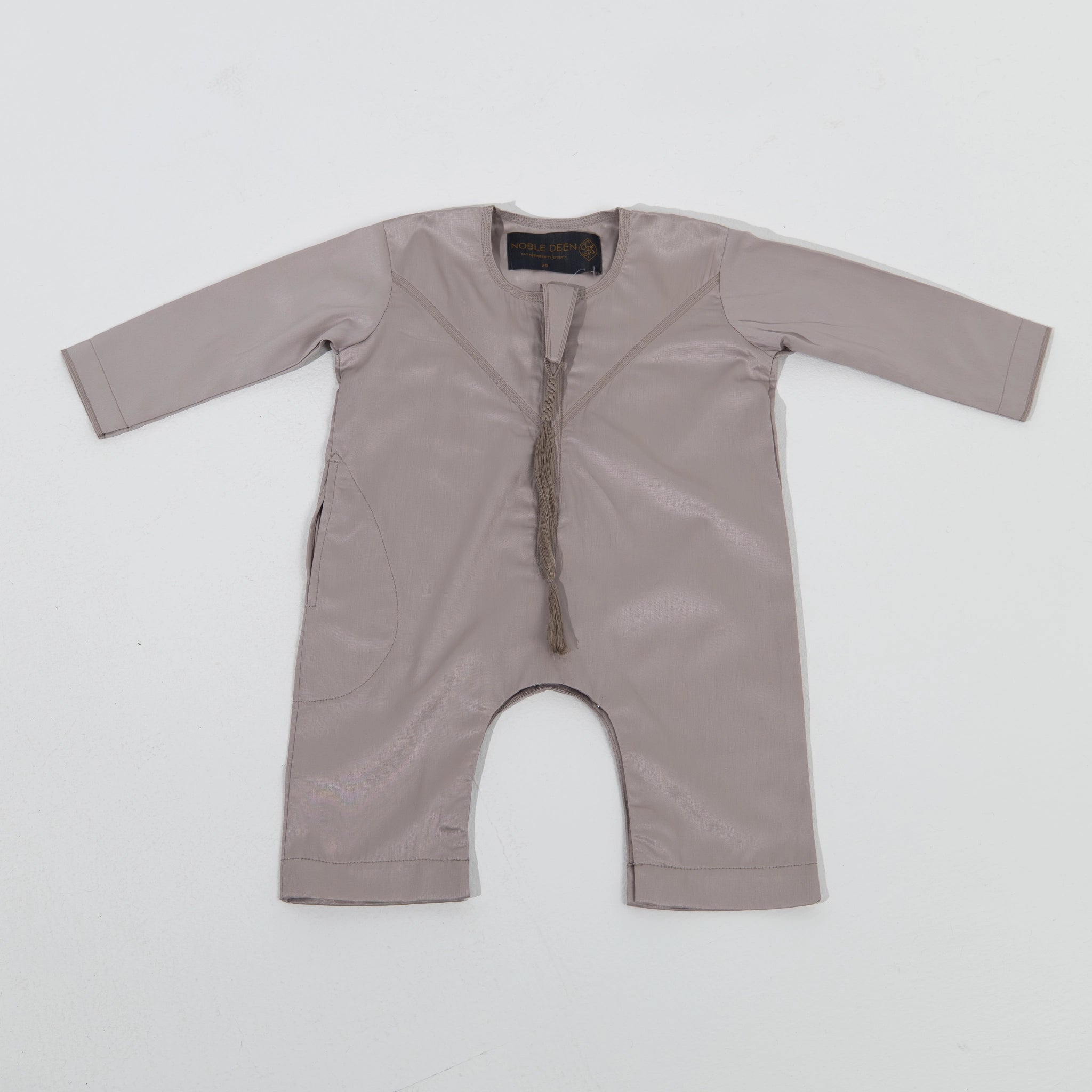 Noble Littles- Baby Thobe Romper in Khaki Beige