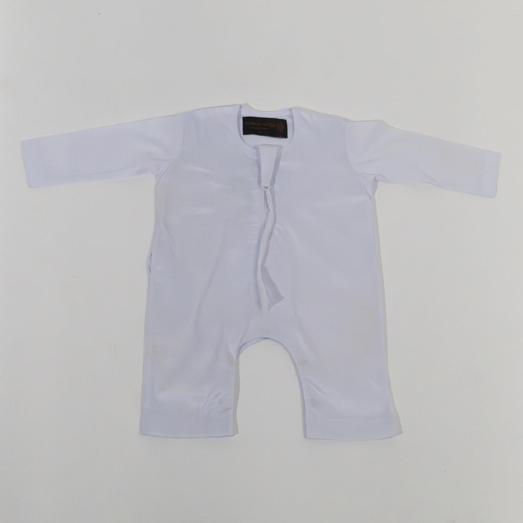 Noble Littles- Baby Thobe Romper in Marble White