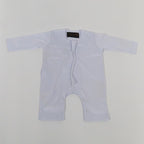 Noble Littles- Baby Thobe Romper in Marble White