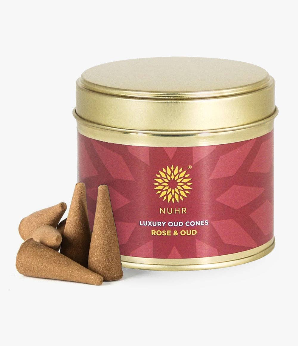 NUHR Home Luxury Oud Incense Cones – Rose & Oud (20 Pack)
