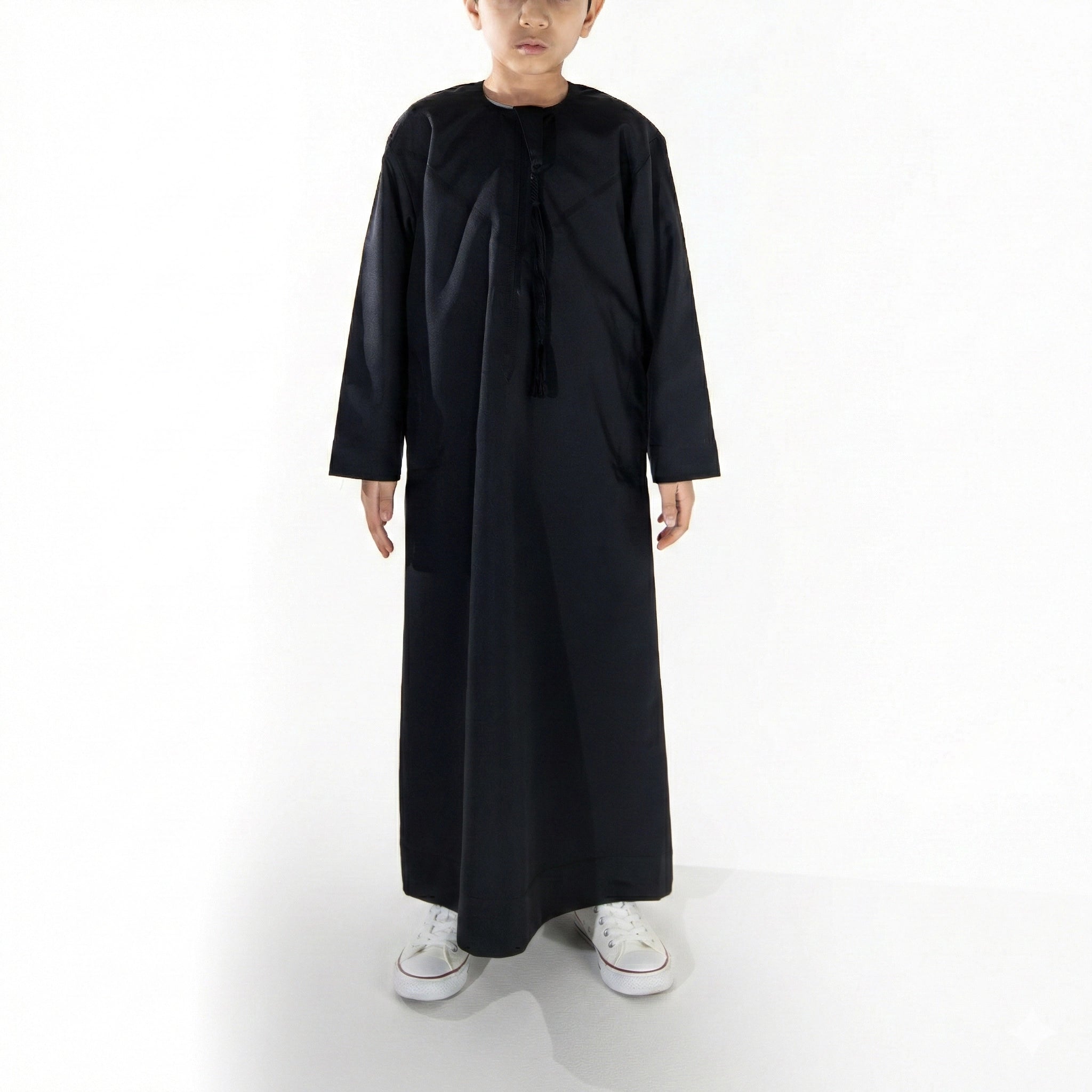 Boys' Emirati Thobe in Matte Black