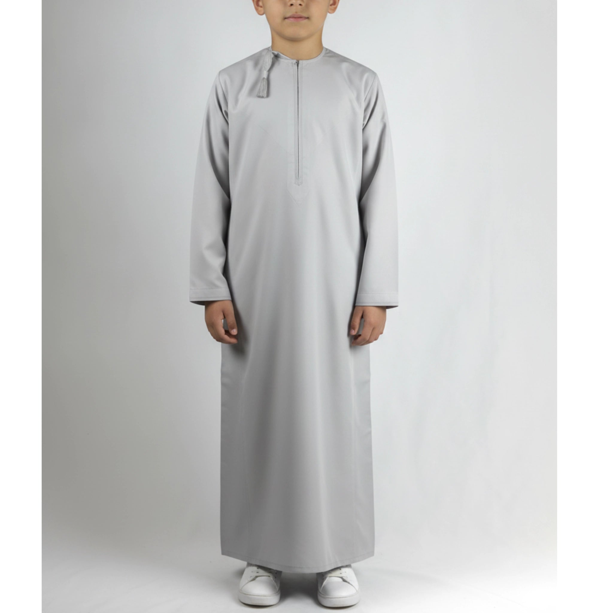 Premium Water-Resistant Boys' Dust Grey Omani Thobe