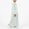 Premium Water-Resistant Boys' Pistachio Green Omani Thobe