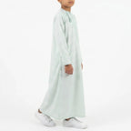 Premium Water-Resistant Boys' Pistachio Green Omani Thobe