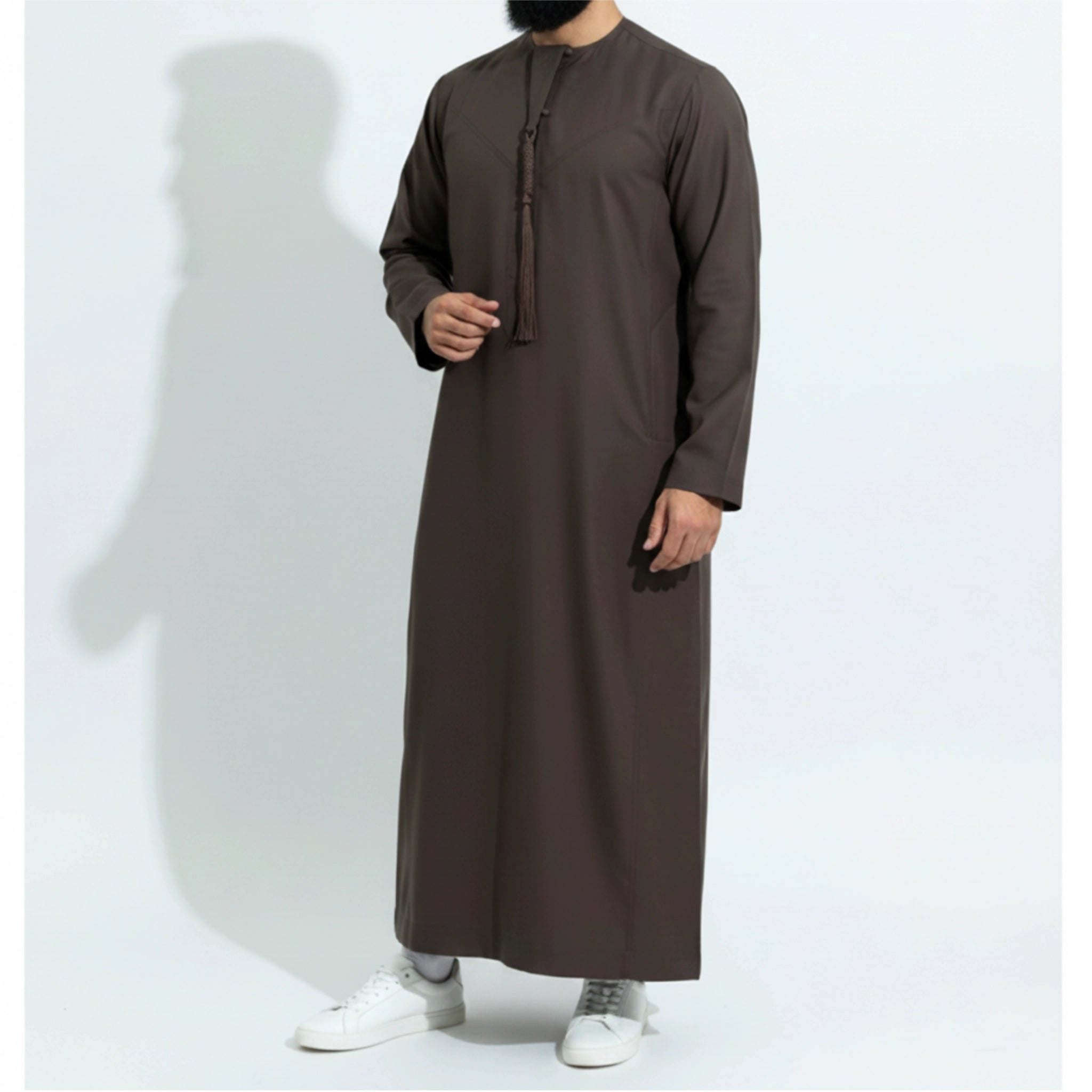 Royal Edition Luxury Emirati Thobe for Men in Charcoal Brown
