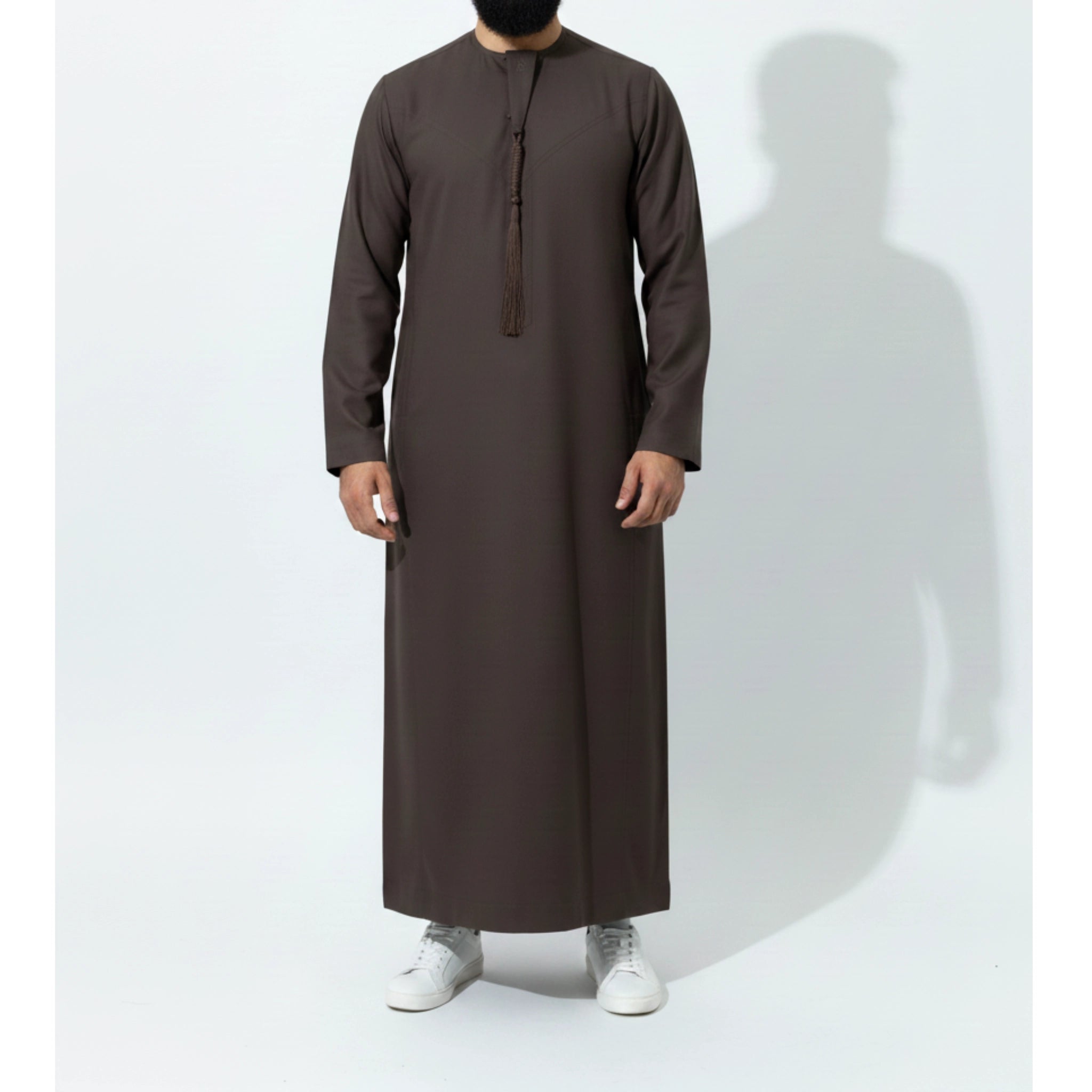 Royal Edition Luxury Emirati Thobe for Men in Charcoal Brown