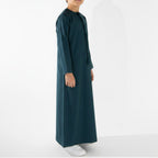 Royal Edition Luxury Emirati Thobe for Boys in Deep Sea Green
