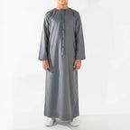 Royal Edition Luxury Emirati Thobe for Boys Steel Grey