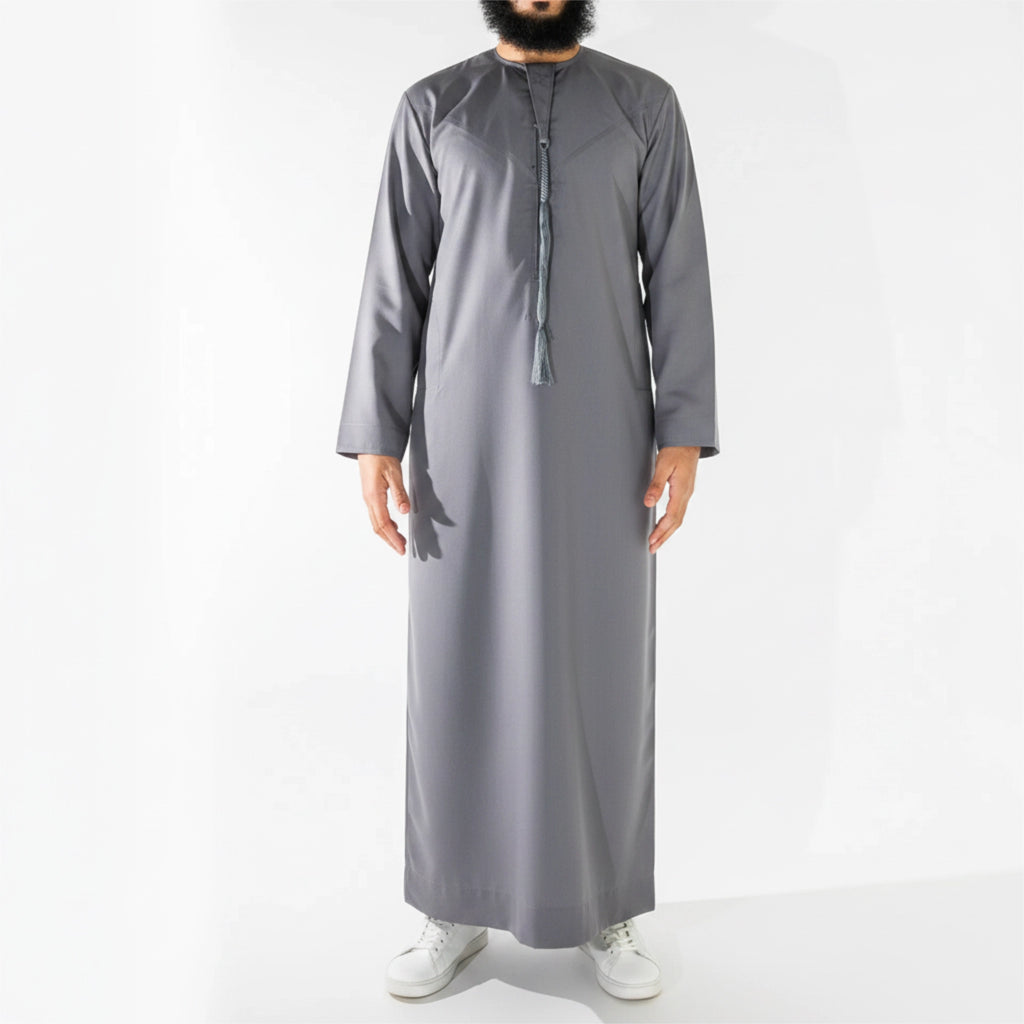Royal Edition Luxury Emirati Thobe for Men in Steel Grey