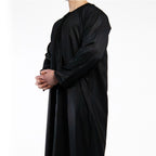 Moroccan full sleeve thobe for men in Jet Black